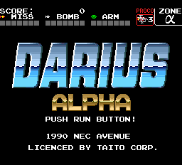 Darius Alpha Title Screen
